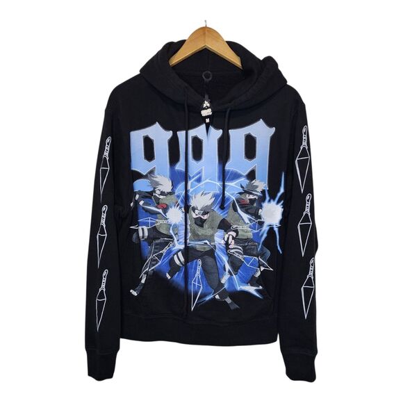 999 Club Naruto Shippuden Hoodie Sweatshirt Kakeshi Sensei Lightning Medium - Picture 1 of 12